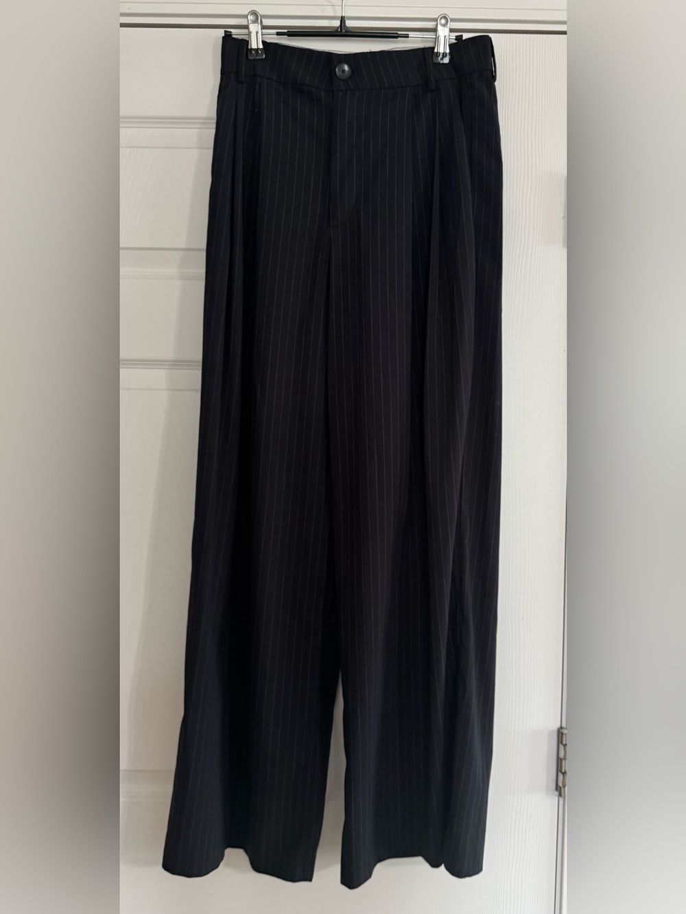 Zara Women’s Wide Leg Pinstripe Trousers Pants